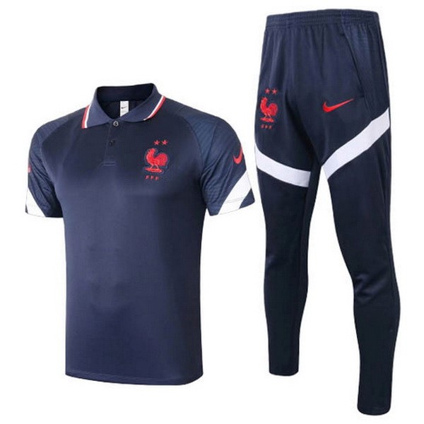 Polo Football Ensemble Complet France 2020 Bleu Marine